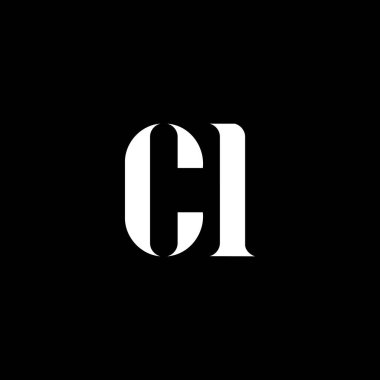 CI C harfi logo tasarımı. İlk harf CI büyük harfli monogram logo beyaz renk. CI logosu, C I tasarımı. CI, C I