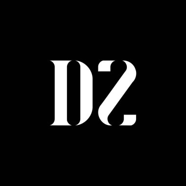 DZ D harfli logo tasarımı. İlk harf DZ büyük harf monogram logo beyaz renk. DZ logosu, D Z tasarımı. DZ, D Z