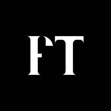 FT F harfi logo tasarımı. İlk harf FT büyük harf monogram logo beyaz renk. FT logosu, F T tasarımı. FT, F T