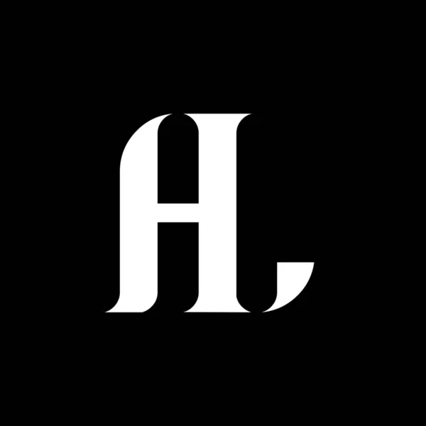 L字ロゴデザイン 初期文字Alリンクサークル大文字のモノグラムロゴ白の色 Alロゴ Lデザイン — ストックベクタ