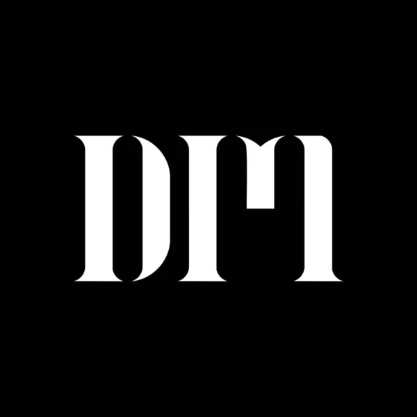 D字母标识设计 首字母Dm大写字母标识白色 Dm标志 M设计 — 图库矢量图片