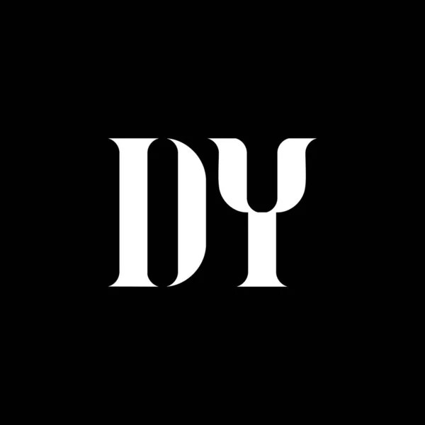 Dydy字母标识设计 首字母Dy大写字母标识白色 Dy标志 Y设计 — 图库矢量图片