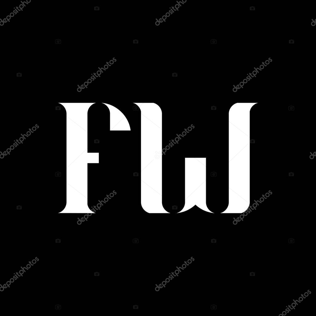 FW F W letter logo design. Initial letter FW uppercase monogram logo white color. FW logo, F W design. FW, F W