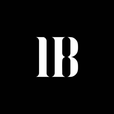 IB I B harfli logo tasarımı. İlk harf IB büyük harfli monogram logo beyaz renk. IB logosu, I B tasarımı. IB, I B