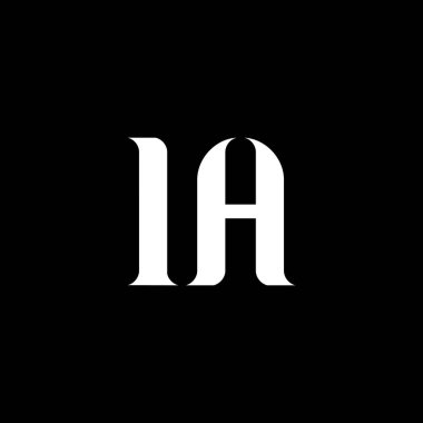 IA I A harf logosu tasarımı. İlk harf IA büyük harfli monogram logo beyaz renk. İç İşleri logosu, I-A tasarımı. İç İşleri, ben...