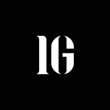 IG I G harfi logo tasarımı. Baş harf IG büyük harf logo beyaz renk. IG logosu, I G tasarımı. IG, I G