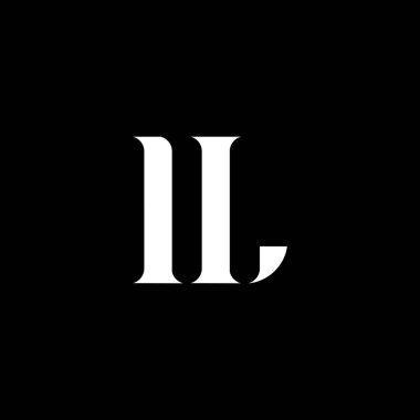 IL L harf logosu tasarımı. İlk harf IL büyük harf monogram logo beyaz renk. IL logosu, L tasarımı. IL, ben...