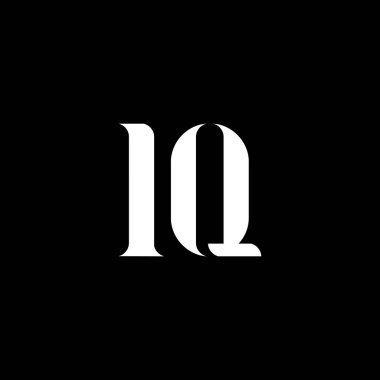 IQ IQ harfli logo tasarımı. İlk harf IQ büyük harfli tek harfli logo beyaz renk. IQ logosu, IQ tasarımı. IQ, IQ