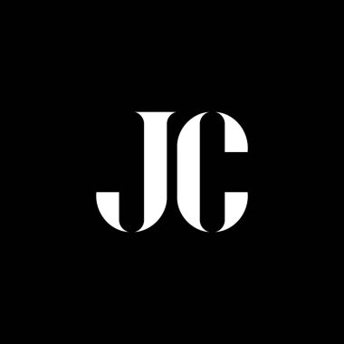 JC J C mektup logosu tasarımı. Baş harf JC büyük harf monogram logo beyaz renk. JC logosu, J C tasarımı. JC, J C