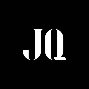 JQ J Q harfi logo tasarımı. İlk harf JQ büyük harfli monogram logo beyaz renk. JQ logosu, J Q tasarımı. JQ, J Q