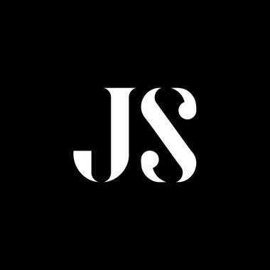 JS J 'in harf logosu tasarımı. Baş harf JS büyük harf logo beyaz renk. JS logosu, J S tasarımı. JS, J S
