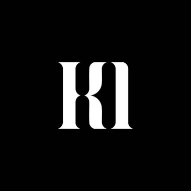 KI K harf logosu tasarımı. İlk harf KI büyük harf logo beyaz renk. KI logosu, K I tasarımı. KI, K I