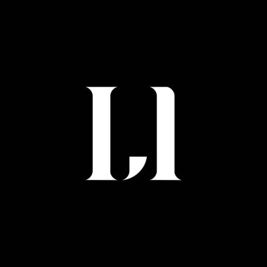 LI L harfi logo tasarımı. İlk harf LI büyük harfli monogram logo beyaz renk. L logosu, L tasarımı. Ben, ben...