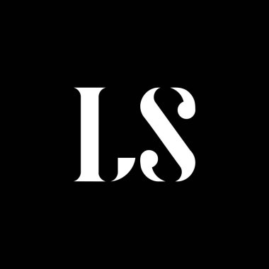 LS L harfi logo tasarımı. İlk harf LS büyük harf monogram logo beyaz renk. LS logosu, L S tasarımı. LS, L 'ler
