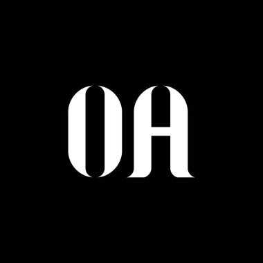 OA mektup logosu tasarımı. İlk harf OA büyük harf monogram logo beyaz renk. OA logosu, O A tasarımı. OA, O A