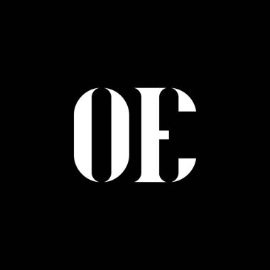 OE harf logosu tasarımı. Baş harf OE büyük harf logo beyaz renk. OE logosu, O E tasarımı. OE, O E