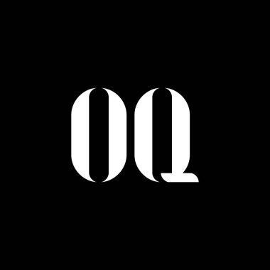 OQ harfi logo tasarımı. İlk harf OQ büyük harfli monogram logo beyaz renk. OQ logosu, O Q tasarımı. OQ, O Q