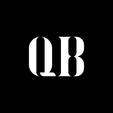 QB Q B harfi logo tasarımı. Baş harf QB büyük harf monogram logo beyaz renk. QB logosu, Q B tasarımı. Oyun kurucu, Q B