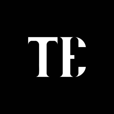 TE T E harf logosu tasarımı. İlk harf TE bağlı daire büyük harf monogram logo beyaz renk. TE logosu, T E tasarımı. Tamam, tamam.