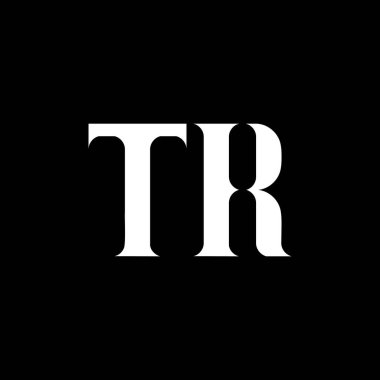 TR T harfi logo tasarımı. İlk harf TR bağlı daire büyük harf monogram logo beyaz renk. TR logosu, T R tasarımı. TR, T R