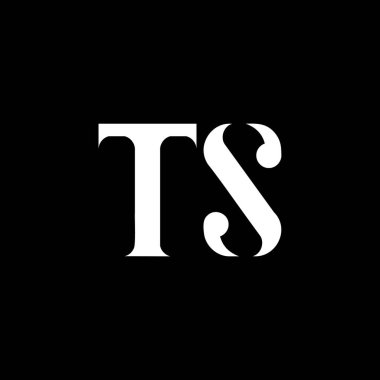 TS T harfi logo tasarımı. İlk harf TS bağlı daire büyük harf monogram logo beyaz renk. TS logosu, T S tasarımı. T, T, S
