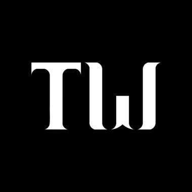 TW T harfi logo tasarımı. İlk harf TW bağlantılı daire büyük harf monogram logo beyaz renk. TW logosu, TW tasarımı. İKİ, TW
