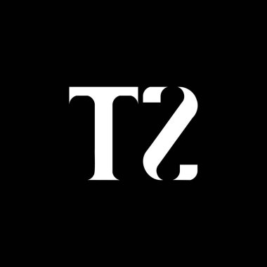 TZ T T harfi logo tasarımı. İlk harf TZ bağlı daire büyük harf monogram logo beyaz renk. TZ logosu, T-Z tasarımı. TZ, T Z