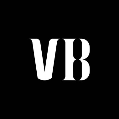 VB V B harfli logo tasarımı. İlk harf VB bağlı daire büyük harf monogram logo beyaz renk. VB logosu, V-B tasarımı. VB, V B