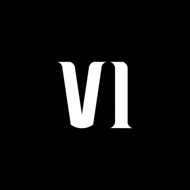 VI harfli logo tasarımı. İlk harf VI bağlı daire büyük harf monogram logo beyaz renk. VI logosu, V I tasarımı. VI, V I