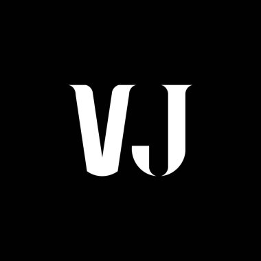 VJ V J harfli logo tasarımı. İlk harf VJ bağlı daire büyük harf monogram logo beyaz renk. VJ logosu, V-J tasarımı. VJ, V J