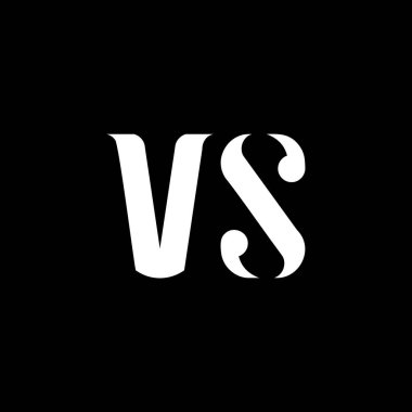 VS V harfli logo tasarımı. İlk harf VS bağlantılı daire büyük harf monogram logo beyaz renk. VS logosu, V S tasarımı. VS, V S