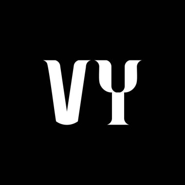 VY V harfli logo tasarımı. İlk harf VY bağlantılı daire büyük harf monogram logo beyaz renk. VY logosu, V Y tasarımı. VY, V Y