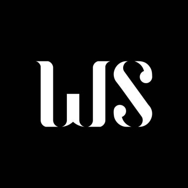 WS W harfli logo tasarımı. İlk harf WS bağlı daire büyük harf monogram logo beyaz renk. WS logosu, W S tasarımı. WS, W S