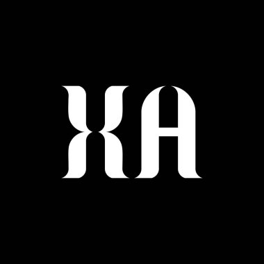 XA X A harf logosu tasarımı. İlk harf XA bağlı daire büyük harf monogram logo beyaz renk. XA logosu, X A tasarımı. XA, X A