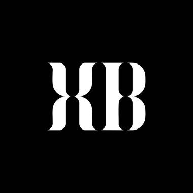 XB X B harfli logo tasarımı. İlk harf XB bağlı daire büyük harf monogram logo beyaz renk. XB logosu, X B tasarımı. XB, X B