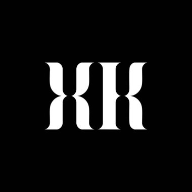 XK X K harf logosu tasarımı. İlk harf XK bağlı daire büyük harf monogram logo beyaz renk. XK logosu, X K tasarımı. XK, X K