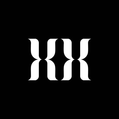 XX X X harfli logo tasarımı. İlk harf XX büyük harf monogram logo beyaz renk. XX logosu, X X tasarımı. XX, X X