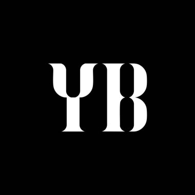 YB Y B letter logo design. Initial letter YB uppercase monogram logo white color. YB logo, Y B design. YB, Y B vector