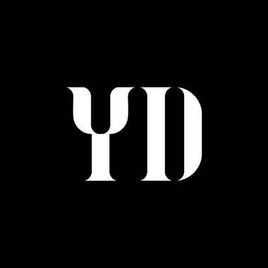 YD D harf logosu tasarımı. İlk harf YD büyük harf logo beyaz renk. YD logosu, YD tasarımı. YD, Y D