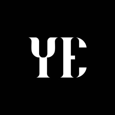 EVET E harf logosu tasarımı. Baş harf YE büyük harf logo beyaz renk. Evet logo, E tasarımı. Evet, evet.