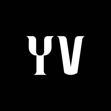 YV harfli logo tasarımı. İlk harf YV büyük harf logo beyaz renk. YV logosu, Y V tasarımı. YV, Y V