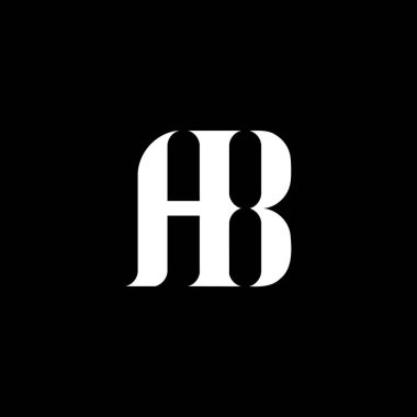 AB A B harfli logo tasarımı. İlk harf AB bağlantılı daire büyük harf monogram logo beyaz renk. AB logosu, A B tasarımı. AB, A B