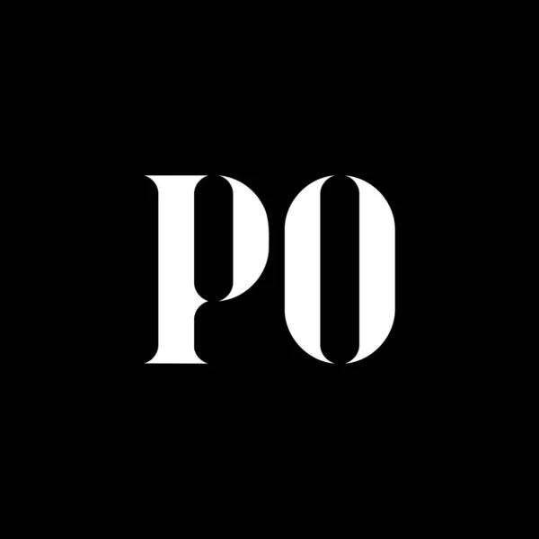 Pop O字母标识设计 首字母Po大写字母标识白色 Po标志 O设计 — 图库矢量图片