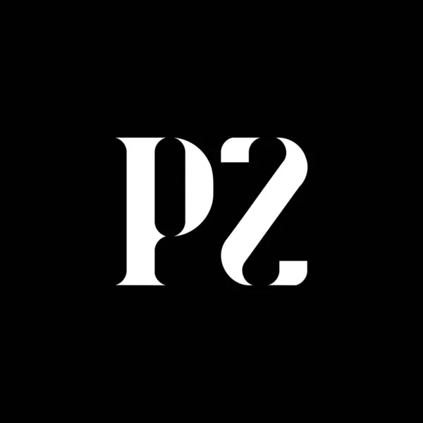 Pzpz字母标识设计 首字母Pz大写字母标识白色 Pz标志 Z设计 — 图库矢量图片