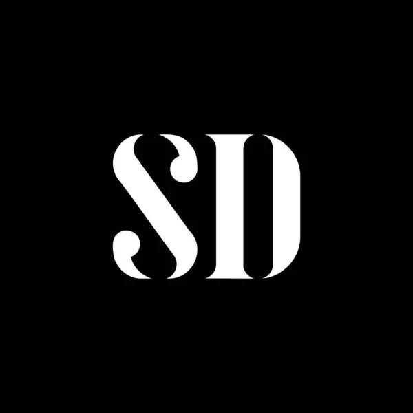 D字母标识设计 首字母Sd大写字母标识白色 Sd标志 D设计 — 图库矢量图片