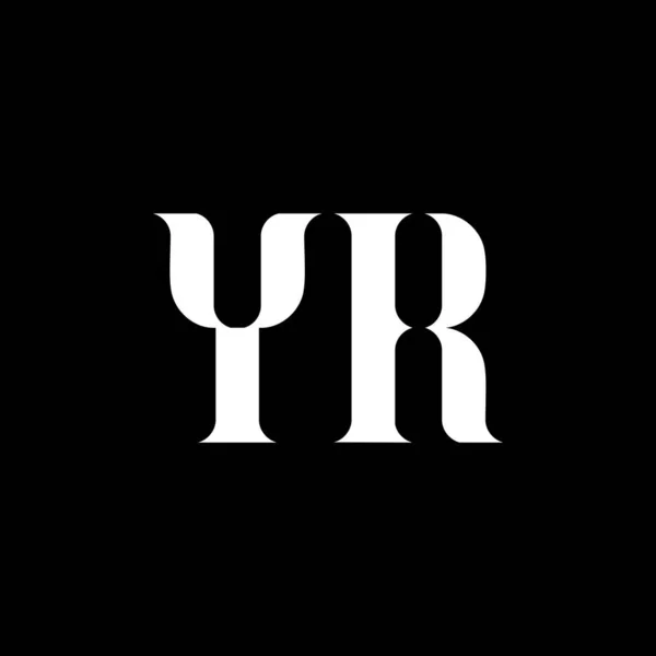 あなたのY R文字のロゴデザイン 初期文字あなたの大文字のモノグラムロゴ白の色 あなたのロゴ Rデザイン — ストックベクタ