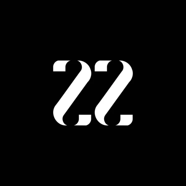 Z文字ロゴデザイン 初期の文字Zz大文字のモノグラムロゴ白の色 Zzロゴ Zデザイン — ストックベクタ