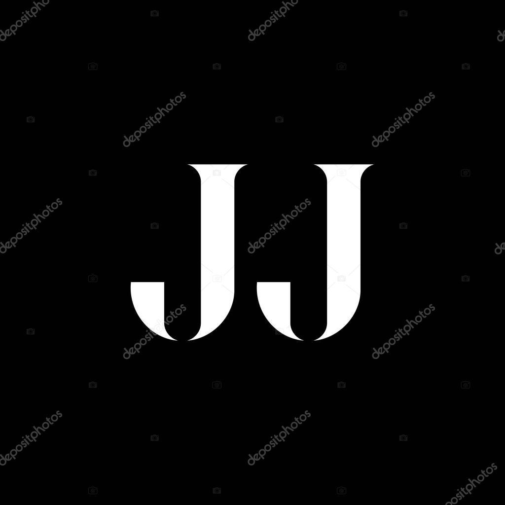 JJ J J letter logo design. Initial letter JJ uppercase monogram logo white color. JJ logo, J J design. JJ, J J