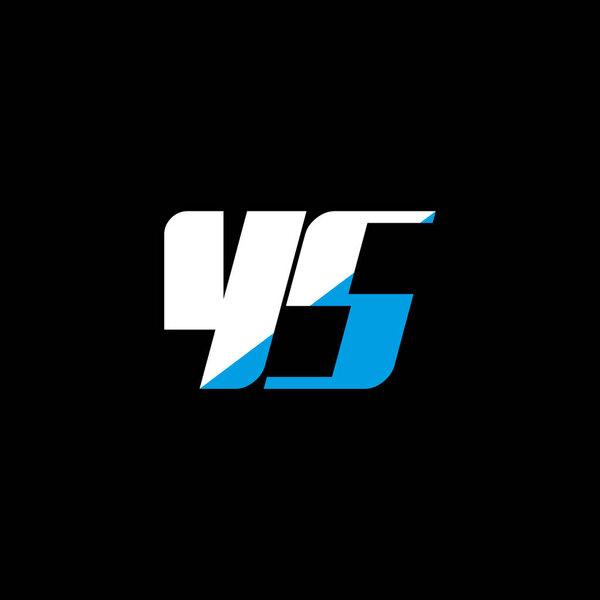 YS letter logo design on black background. YS creative initials letter logo concept. YS icon design. YS white and blue letter icon design on black background. Y S	