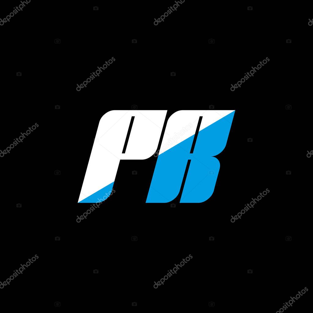 PR letter logo design on black background. PR creative initials letter logo concept. PR icon design. PR white and blue letter icon design on black background. P R